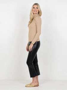 Tessa Turtleneck, Metallic Gold Knit