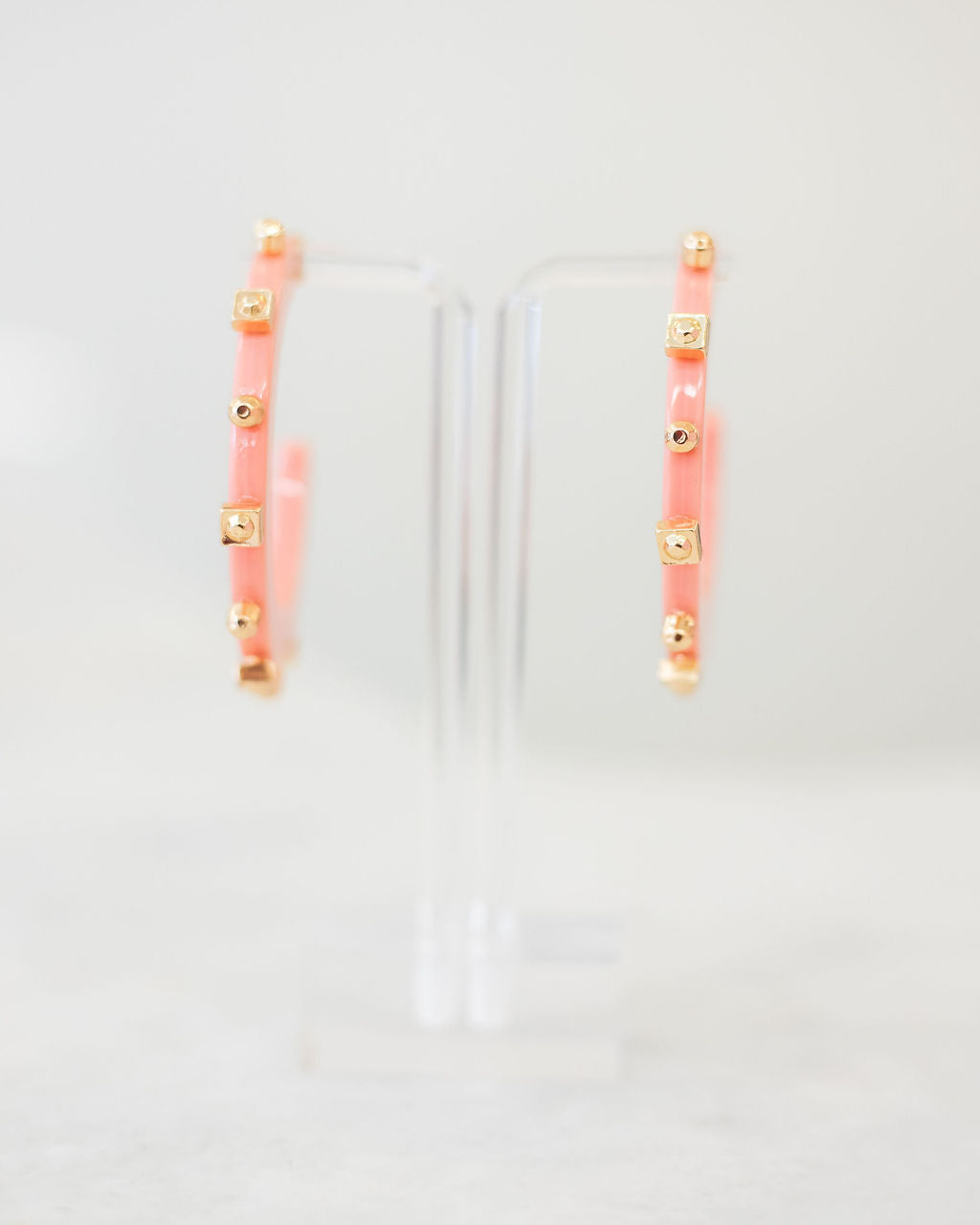 Large City Girl Jewel Hoop, Salmon