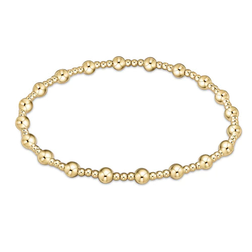 Classic Sincerity Pattern 4mm Bead Bracelet, Gold