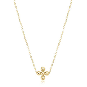 16" Necklace with Signature Gold Cross Charm