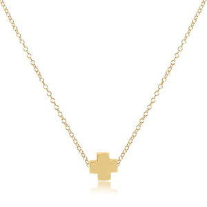 16" Gold Signature Cross Necklace