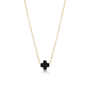 16" Signature Necklace with Onyx Cross