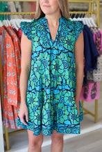 Ember Dress, Shania Turquoise Print