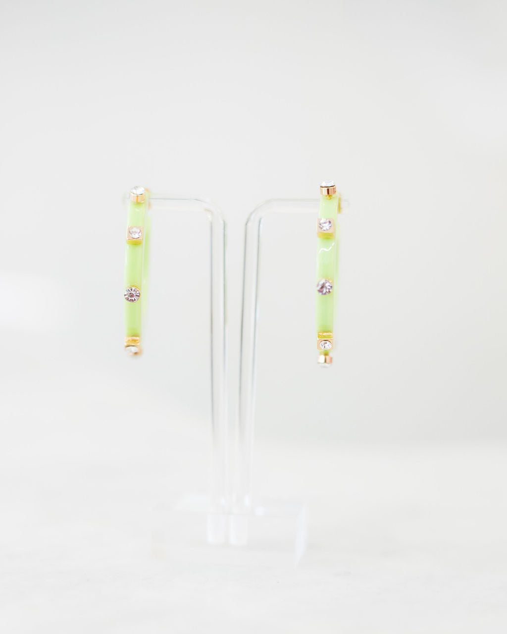 Small City Girl Jewel Hoop, Pistachio