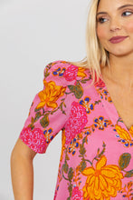 Floral V-Neck Ruffle Bottom Dress
