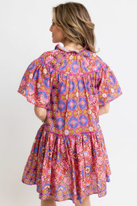 Kaleidoscope V-Neck Tier Dress