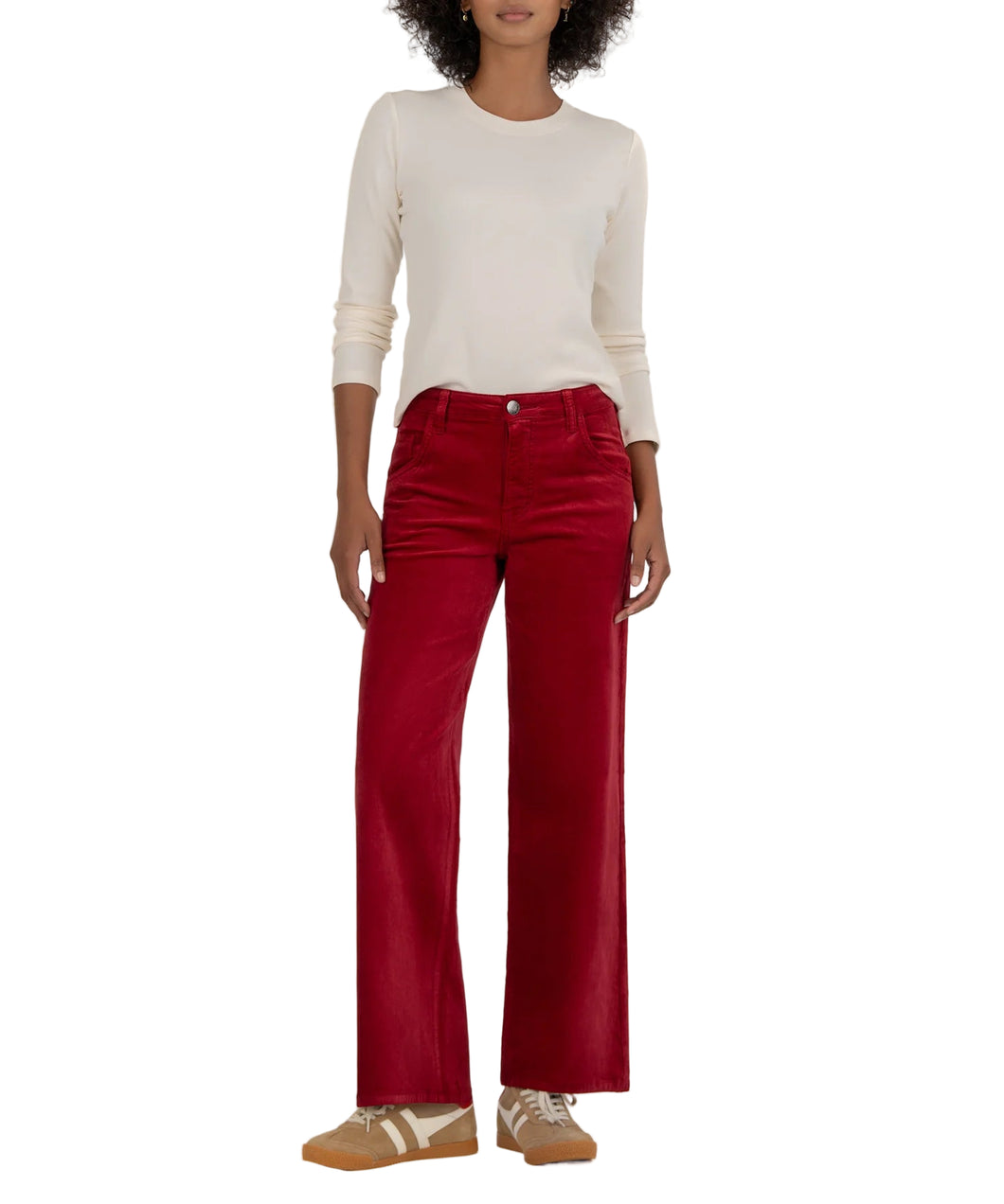 Jean High Rise Flare, Red