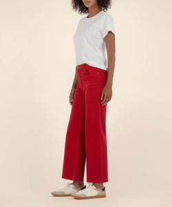 Meg High Rise Wide Leg Jean, Ruby Red