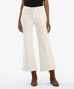 Meg High Rise Wide Leg Jean, Ecru