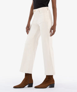 Meg High Rise Wide Leg Jean, Ecru