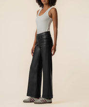 Meg High Rise Wide Leg Coated Jean, Matte Black