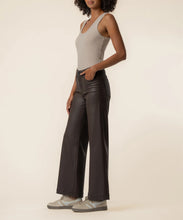 Meg High Rise Wide Leg Coated Jean, Chocolate