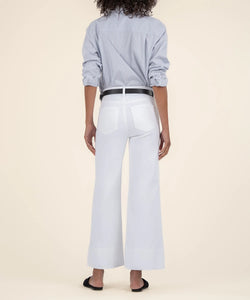 Meg High Rise Wide Leg Pin Tuck Jean, Optic White