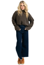 Solid Turtleneck Sweater, Chocolate