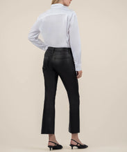 Kelsey High Rise Ankle Flare Coated Jean, Black