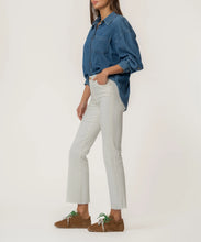 Kelsey High Rise Ankle Flare Jean, Ecru