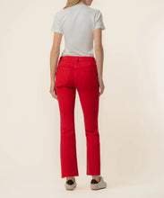 Kelsey High Rise Ankle Flare Jean, Ruby Red