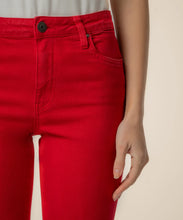 Kelsey High Rise Ankle Flare Jean, Ruby Red