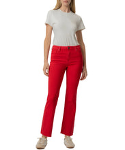 Kelsey High Rise Ankle Flare Jean, Ruby Red