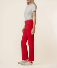 Kelsey High Rise Ankle Flare Jean, Ruby Red