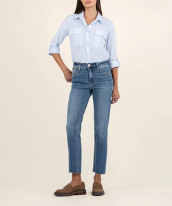 Rachael High Rise Raw Hem Mom Jean, Exalted