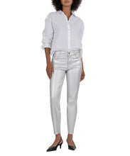 Charlize High Rise Jean Cigarette, Silver