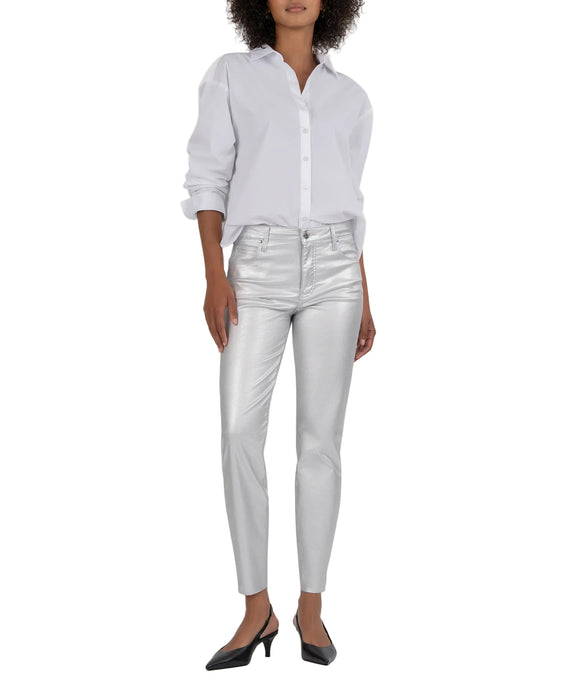 Charlize High Rise Jean Cigarette, Silver