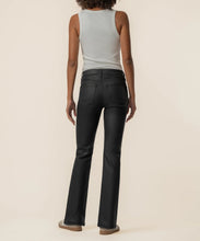 Kelly High Rise Kick Flare Coated Jean, Matte Black