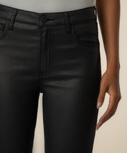 Kelly High Rise Kick Flare Coated Jean, Matte Black