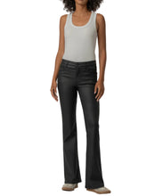 Kelly High Rise Kick Flare Coated Jean, Matte Black