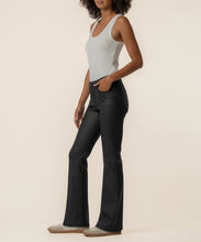Kelly High Rise Kick Flare Coated Jean, Matte Black