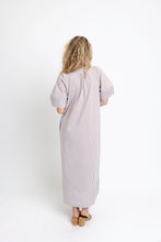 Stripe Poplin V-Neck Signature Maxi Dress