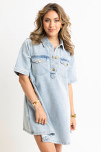 Denim Pocket Swing Shirt Dress