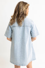 Denim Pocket Swing Shirt Dress