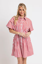 Stripe America Button Shirt Dress