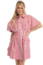 Stripe America Button Shirt Dress