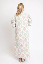 Vintage Floral Ruffle Neck Shirt Dress Maxi