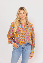 Floral Vintage Ruffle Collar Top