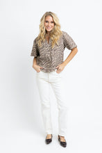 Leopard Denim Pocket Top