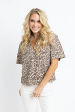 Leopard Denim Pocket Top
