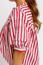 Stripe America Pleat Sleeve Top