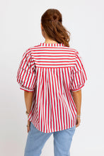 Stripe America Pleat Sleeve Top