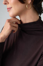 Long Sleeve Mock Neck Knit Top, Java