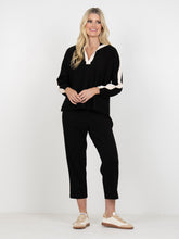 Long-sleeve Poppy Top, Midnight Vanilla