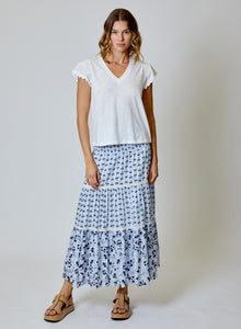 Blue Combo Maxi Skirt