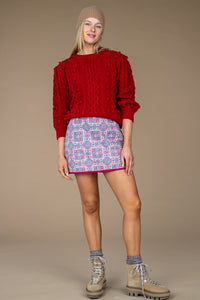 Tess Quilted Mini Skirt, Cabin Quilt
