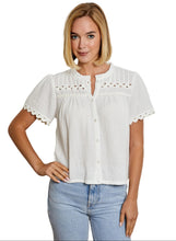 Gauze Short Sleeve Ric Rac Top