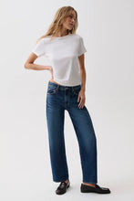 Lexi Mid Rise Bowed Straight Jean, Moonwave