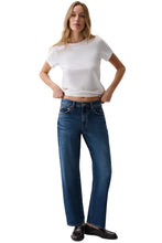 Lexi Mid Rise Bowed Straight Jean, Moonwave