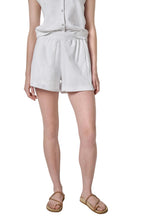 Textured Terry Front Seam Short, White